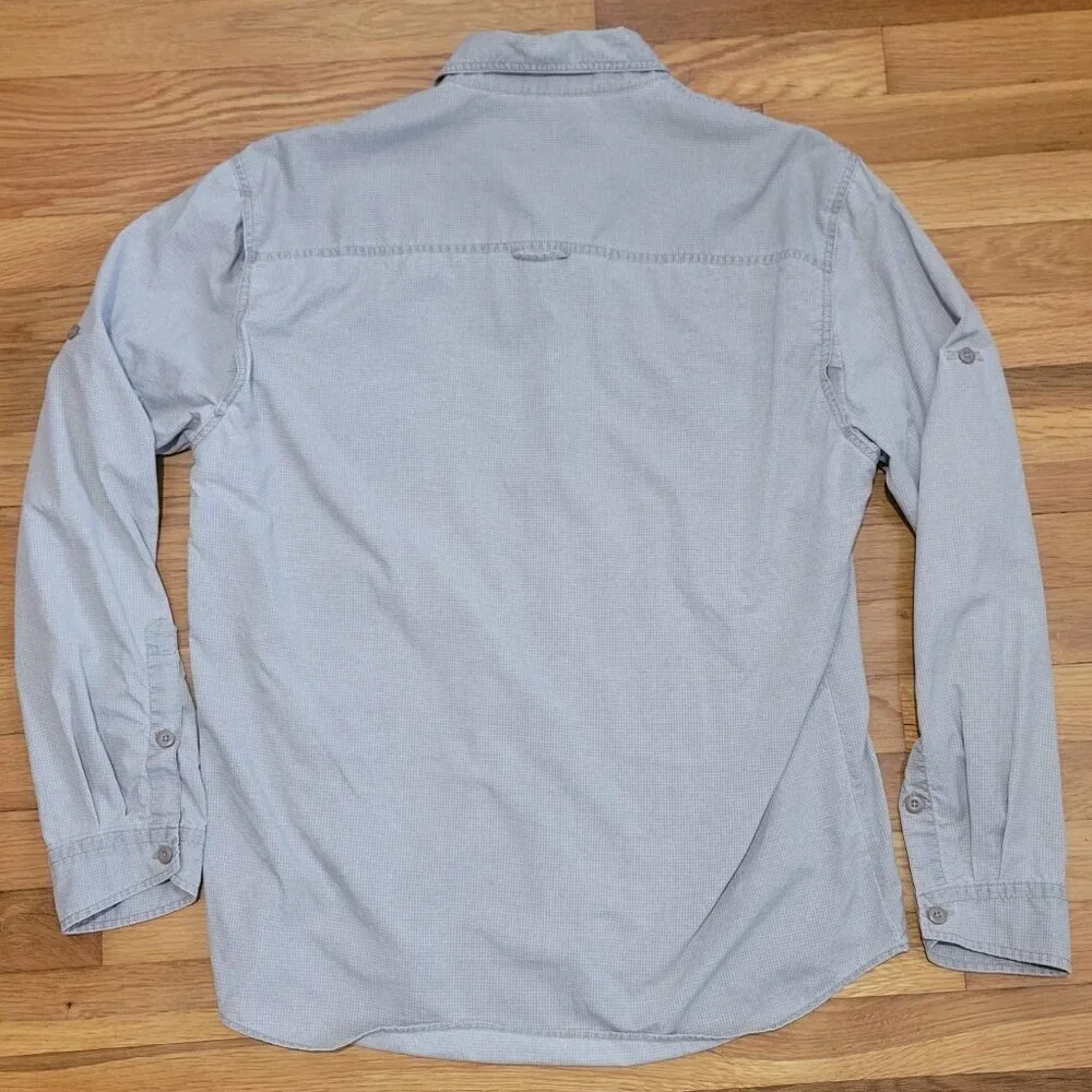 Woolrich Gray Ripstop Lightweight Hiking Outdoor Vented Shirt Medium M Button - Picture 3 of 6